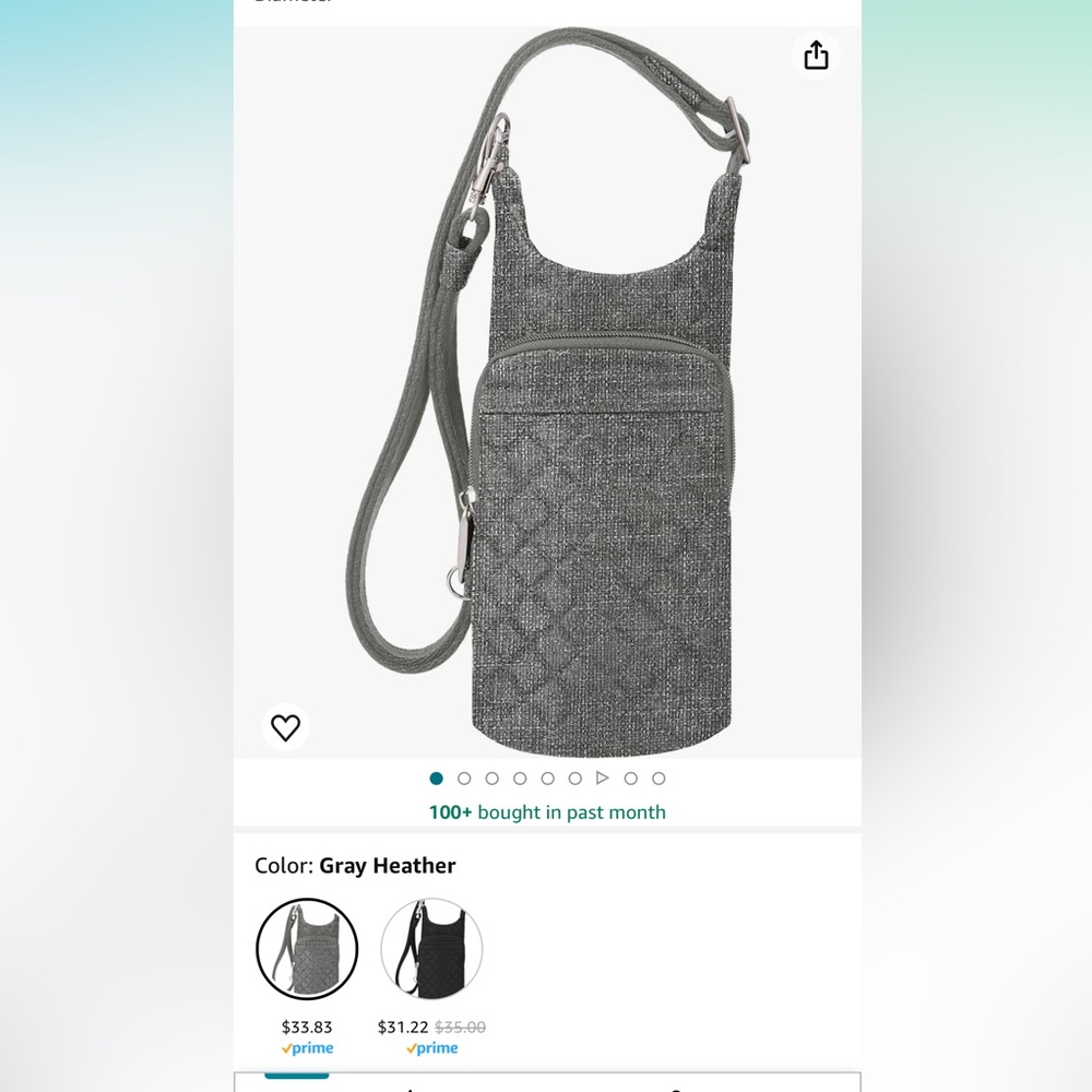 Travelon anti theft water bottle bag